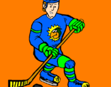 Disegno Giocatore di hockey su ghiaccio pitturato su matteo