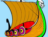 Disegno Barca vikinga pitturato su antonio