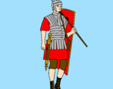 Disegno Soldato romano  pitturato su Jimbo