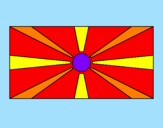Disegno Repubblica di Macedonia pitturato su mattia