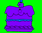 Disegno Torta di compleanno  pitturato su sirya