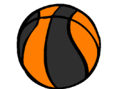 Disegno Pallone da pallacanestro pitturato su carola