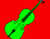 Disegno Violino pitturato su alizia                   