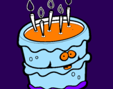 Disegno Torta di compleanno 2 pitturato su alessia