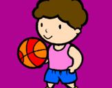 Disegno Giocatore di pallacanestro  pitturato su JASDEEP