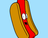 Disegno Hot dog pitturato su  arianna