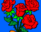 Disegno Mazzo di rose  pitturato su per thommy vigorito