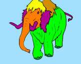 Disegno Mammuth II pitturato su alice