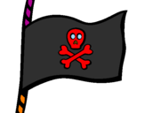 Disegno Bandiera dei pirati pitturato su samuel