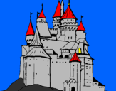Disegno Castello medievale  pitturato su chiara