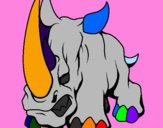 Disegno Rinoceronte II pitturato su gabriele rocca 4 aa