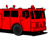 Disegno Camion dei pompieri pitturato su vincenzo