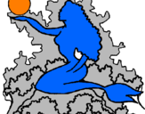 Disegno Sagoma di sirena  pitturato su LIDIA