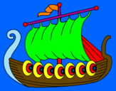 Disegno Barca vikinga  pitturato su daniel
