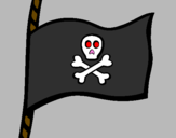 Disegno Bandiera dei pirati pitturato su samuele