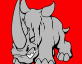 Disegno Rinoceronte II pitturato su Alessio