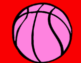 Disegno Pallone da pallacanestro pitturato su francesco