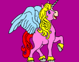 Disegno Unicorno con le ali  pitturato su GIADA