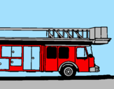 Disegno Camion dei pompieri con la scala pitturato su GIORGIO