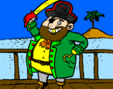 Disegno Pirata a bordo  pitturato su pirata alex