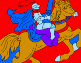 Disegno Cavaliere a cavallo pitturato su jacopo