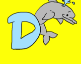 Disegno Delfino  pitturato su d di delfino