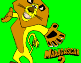 Disegno Madagascar 2 Alex 2 pitturato su giova
