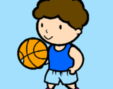 Disegno Giocatore di pallacanestro  pitturato su brum brum
