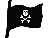 Disegno Bandiera dei pirati pitturato su babbo natale