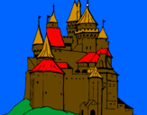 Disegno Castello medievale  pitturato su GIU-GIU