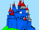 Disegno Castello medievale  pitturato su Arianna