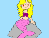 Disegno Sirena seduta su una roccia  pitturato su EMILY.R