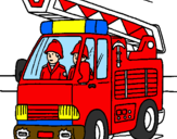 Disegno Camion dei Pompieri  pitturato su gioele