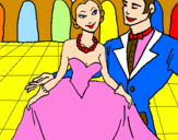 Disegno Principessa e principe al ballo  pitturato su giuseppe