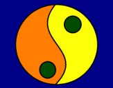 Disegno Yin e yang pitturato su Luca 9