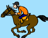 Disegno Corsa di cavalli  pitturato su ludovica
