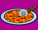 Disegno Pizza pitturato su ALESSANDRA