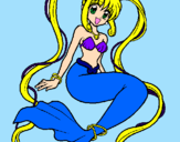 Disegno Sirena con le perle  pitturato su NICHOLAS