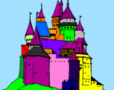 Disegno Castello medievale  pitturato su DENISE