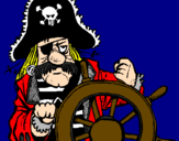 Disegno Capitano dei pirati  pitturato su bernardo