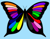Disegno Farfalla 8 pitturato su simone