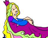 Disegno Principessa rilassata  pitturato su Stella