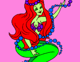 Disegno Sirena tra mille bollicine  pitturato su awlin