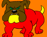 Disegno Bulldog  pitturato su giuseppe