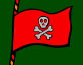 Disegno Bandiera dei pirati pitturato su Gabriele
