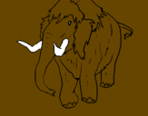 Disegno Mammuth II pitturato su peggy
