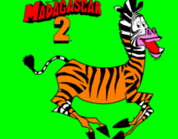Disegno Madagascar 2 Marty pitturato su aurora