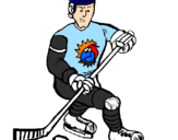 Disegno Giocatore di hockey su ghiaccio pitturato su luna
