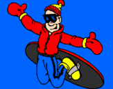 Disegno Salto con lo snowboard pitturato su giorgio