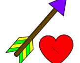 Disegno Freccia e cuore  pitturato su Giulia